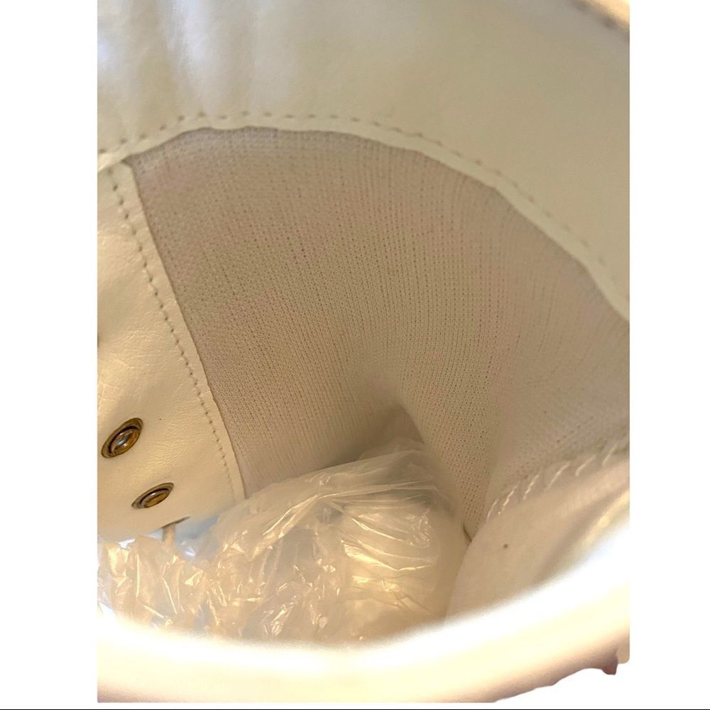 Mackin J White Studded Heeled Boots Open Back - Picture 8 of 10